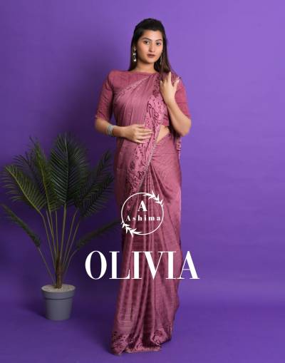 Olivia By Ashima Designer Satin saree collection